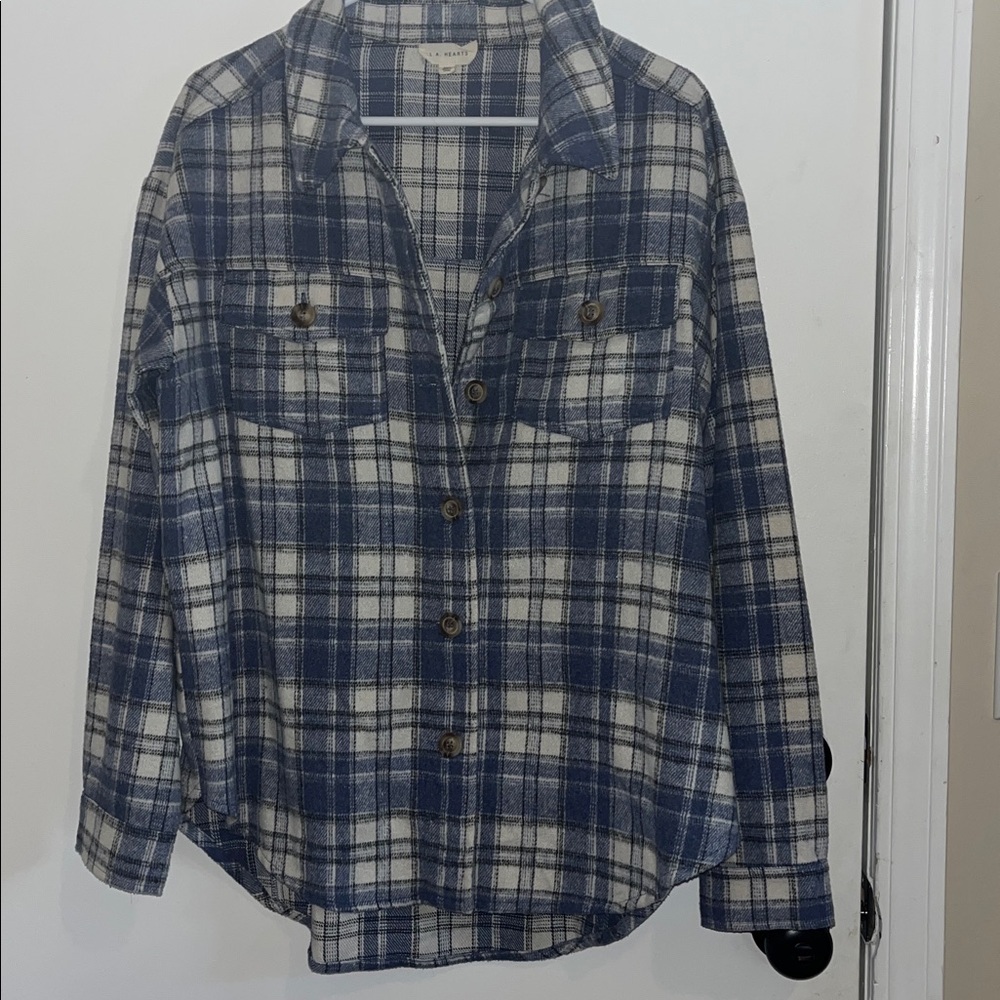 L.A. Hearts Blue and Cream Flannel